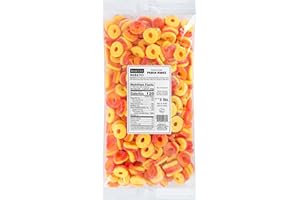 Kervan Candy Bebeto Peach Rings - Fruity, Soft, Sweet & Sour Gummy Candy Bulk for Kids, Gift Snacks and Parties - Peach Gummies Big Party Size Bag (5 lbs)