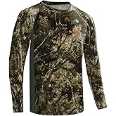 Huntrex Men's Camo Hunting Shirt with Zipper Pocket – UPF 50+ Fishing Shirts Sun Protection Long Sleeve Quick-Drying