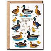 KoKi9xxGifts Hope Your Birthday Is Ducking Awesome Card - Duck Animal Birthday Card - Pun Anniversary - Greeting - Gift For Friend - Men