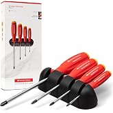 PB Swiss Tools Phillips Screwdriver Set PB 8242.CBB | 100% Swiss Made | 4-Piece SwissGrip Screwdriver Set, Size PH 0-3, Including Practical Wall Mount