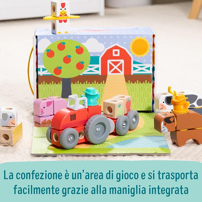 Blockables Set della Fattoria – Set di Costruzioni in Legno con Blocchi Collegabili (56 Pezzi), Gioco Creativo e Educativo, Regalo per Bambini e Bambine, 2+ Anni - Certificati FSC