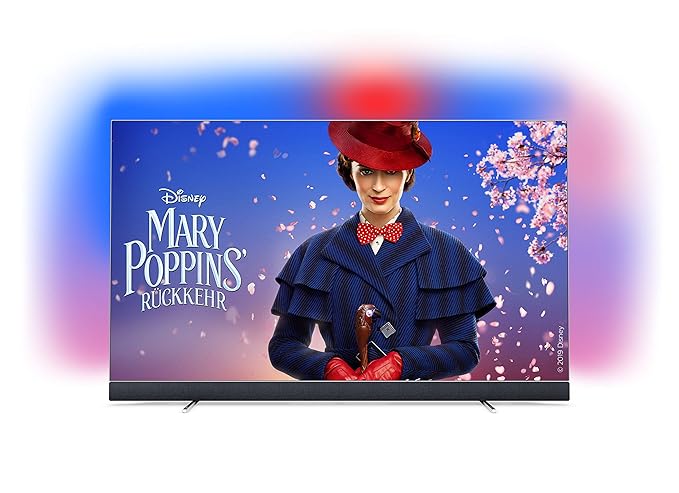 Philips 55OLED903/12 139cm (55 Zoll) OLED TV (Ambilight, 4K Ultra HD, Triple Tuner, Android Smart TV) Silber