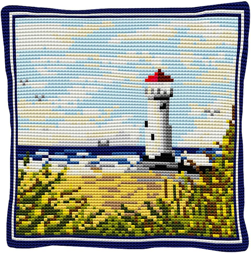 Brigantia Needlework Lighthouse Tapestry Cushion Front Kit in Quick Cross Stitch, Multi-Colour