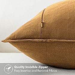 MIULEE Decorative Linen Pillow Covers 20x20 Inch