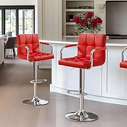Yaheetech Bar Stools Set of 2, PU Leather