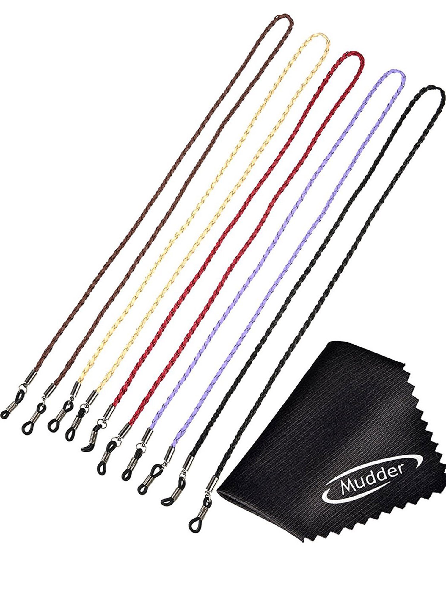 5 Pieces Eyeglass Chain PU Leather Eyewear Strap Glass Cord Retainer