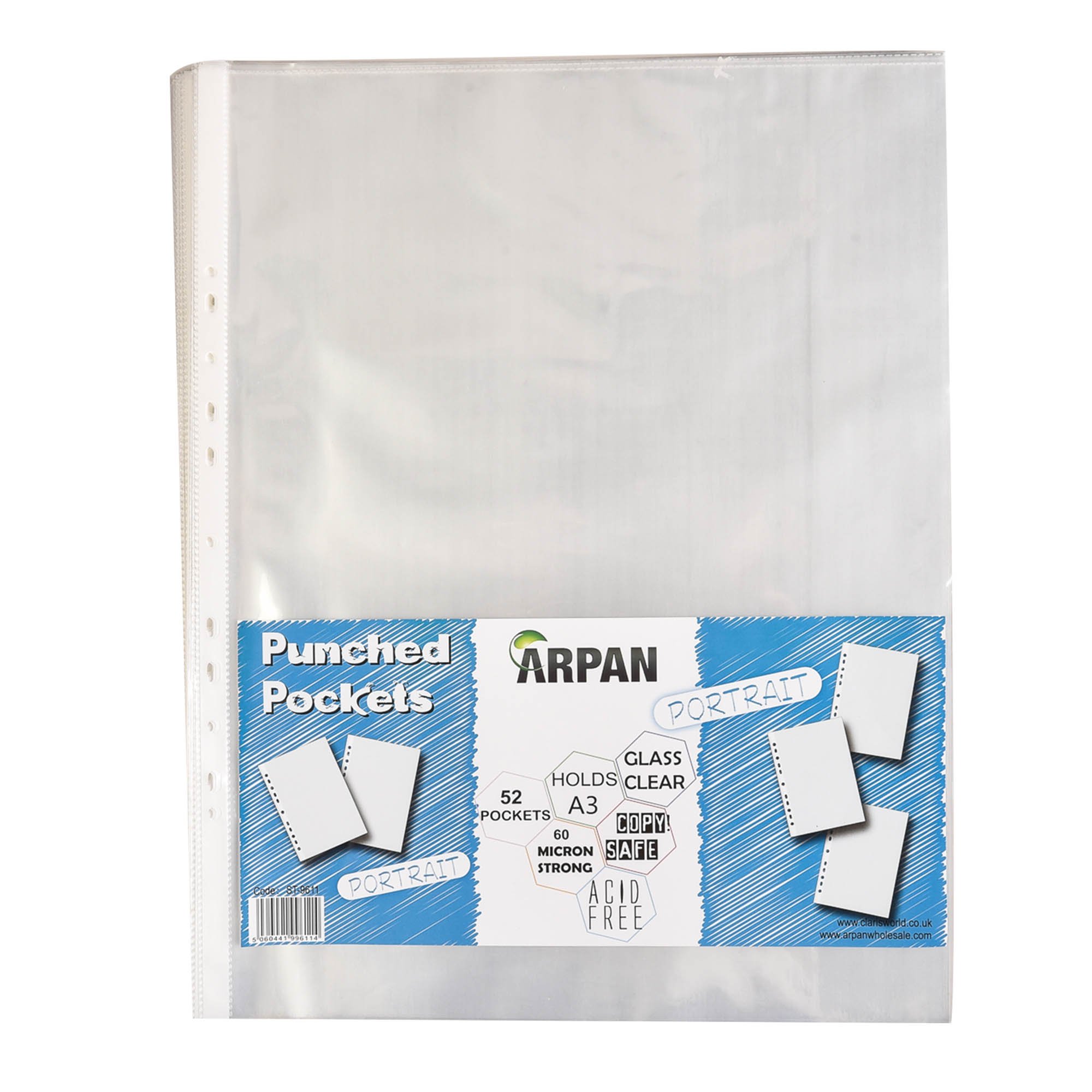 Arpan A3 Transparent Plastic Wallets Folders for Offices, Professionals, School Kids, Portrait Strong Plastic Poly Pockets Wallet Sleeves Clear Finish – (Pack of 52)