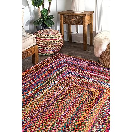 Avioni Home Cotton Chindi Braided Area Rug, Handmade By Skilled Artisans