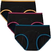 INNERSY Period Underwear for Women Teens Leak-Proof Menstrual Cotton Protective Hipster Panties 3-Pack