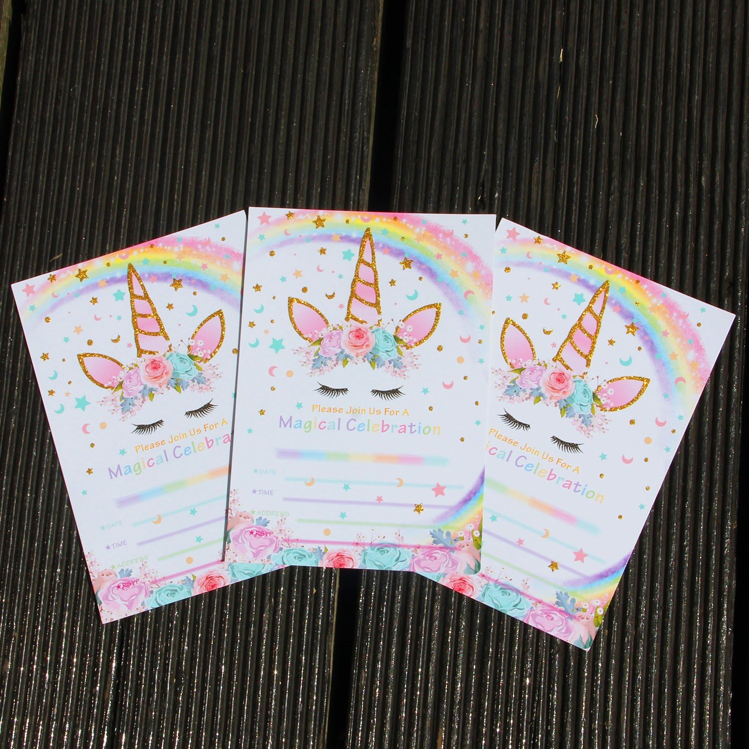 WERNNSAI Unicorn Party Invitations for Kids - Image 4