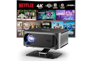 ISINBOX [1200 ANSI/Auto Focus & Keystone/Built-in APPs] 4K Outdoor Projector with Wifi and Bluetooth, Smart Portable Proyector with Built in Apps Netflix/YouTube/PrimeVideo & Dolby, Home Theater with HDR10+