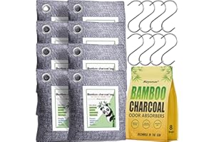 Mayunuo Activated Charcoal Odor Absorber for Strong Odor in Basement, Car, Closet, Shoe, 8 Pack Bamboo Charcoal Air Purifying Bags Deodorizer Odor Eliminator for Home