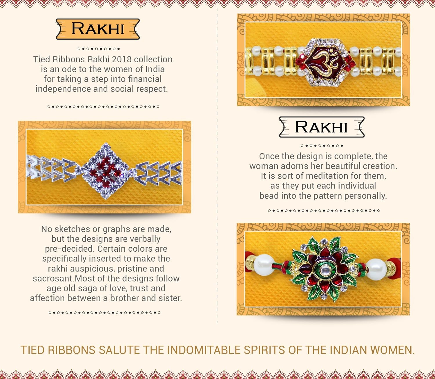 tied ribbons 3 rakhi with roli chawal pack for brother(men)