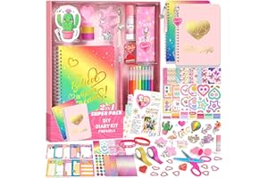 Axirata 2-Pack DIY Journal Kit for Girls, Journal Set for Tween & Teen Girls 6-8-14 Year Old, Art & Crafts Stationery Kit, Sc