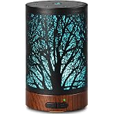 EQUSUPRO Essential Oil Diffuser for Home Fragrance &amp; Aromatherapy | 150ml Metal Ultrasonic Cool Mist Diffuser,7 Night Lights, Waterless Auto-Off, Quiet Diffuser for Bedroom, Gifts for Women
