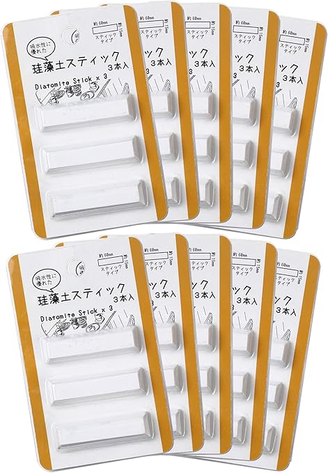 Amazon Co Jp ユノックス 珪藻土 スティック 白 約横6 縦1 5cm 3個入 10個セット ホーム キッチン