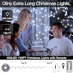 Ollny Christmas Tree Lights 400LED 132FT, Remote