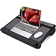 Extra Large Lap Laptop Desk- Home Office Portable LapDesk with Mouse Pad & Wrist Rest for Notebook/MacBook/Tablet, Sofa Bed Working, Writing, Drawing (Carbon Black, Fit Up to 17-inch Laptops)