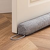 Sunolga Linen Door Draft Stopper, Removable Washable Cover, 38", Gray | Weighted Gap Filler, Blocks Hot and Cold Air, All-Season Seal, Easy Install, Noise &amp; Wind Blocker, Home Essentials