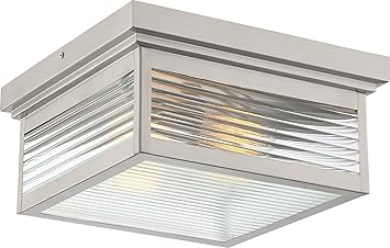 Quoizel Gar1612ss Gardner Outdoor Flush Mount Lighting Fixture 2 Light 120 Watts Stainless Steel 6 H X 12 W Amazon Com