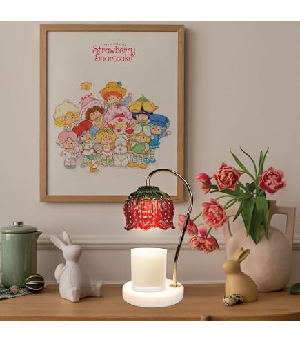 Strawberry Shortcake Touch Lamp- Red Glass Strawberry Shade, USB-C