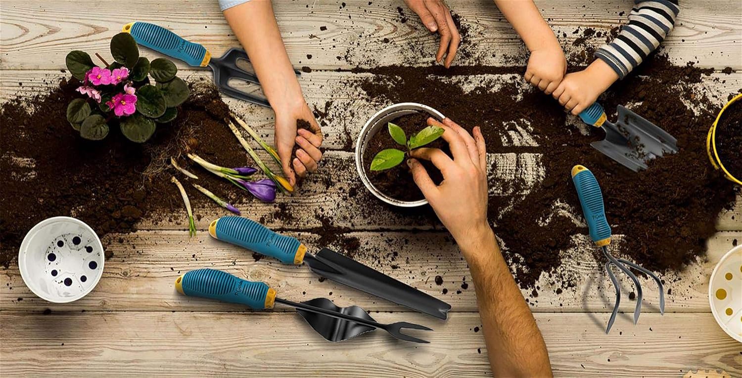 Gardening Tools Set from Alloy Steel - Heavy Duty Garden Tool Set with Rubber Non-Slip Handle - Gardening Kit with Gloves and Bag - Ergonomic Garden Hand Tools - Gardening Gifts for Men and Women : Garden & Outdoor