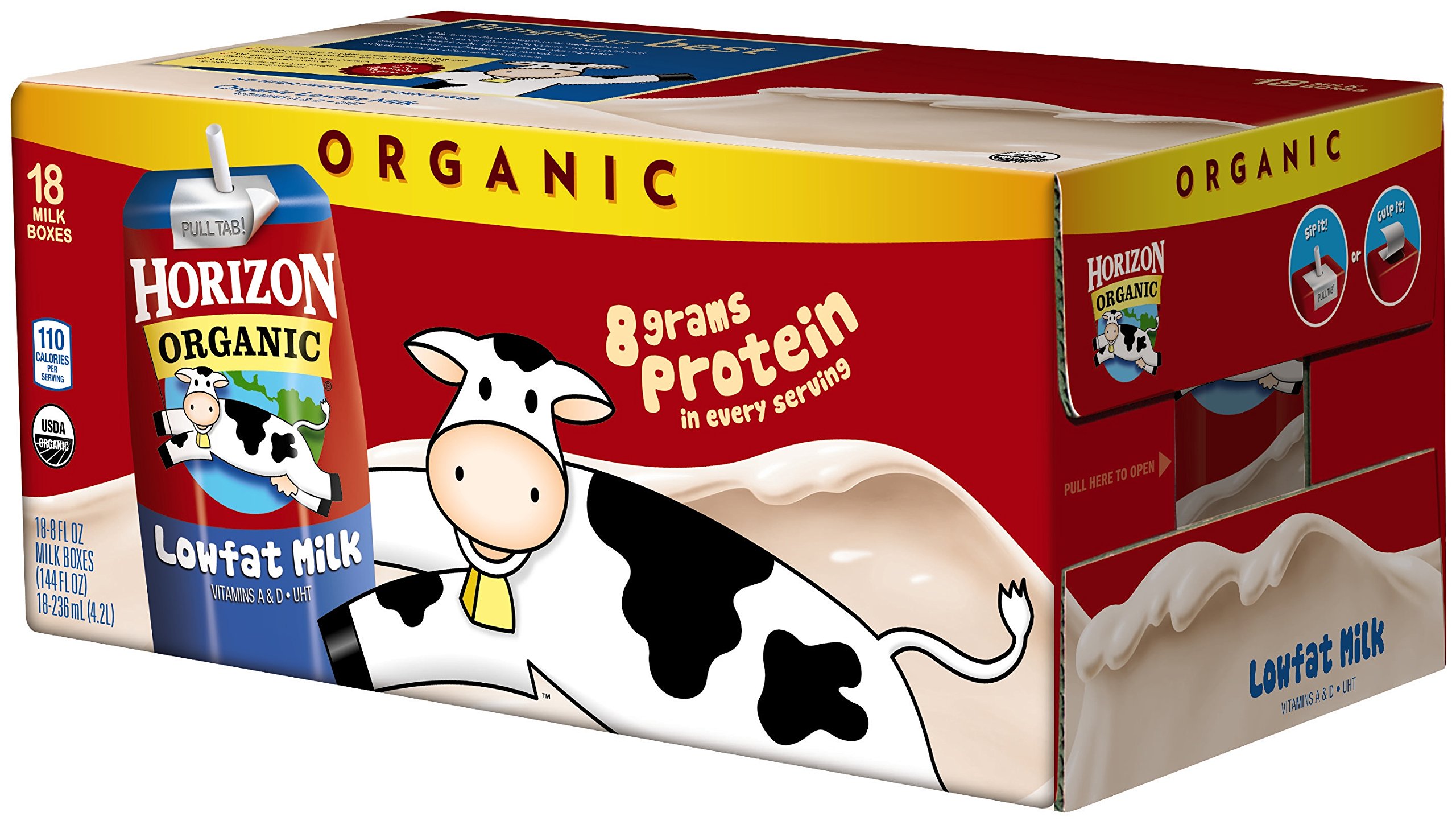 BBD EXP 11 May 2023 Horizon Organic 1% Low Fat Milk, 8-Ounce Aseptic Cartons (Pack of 18)