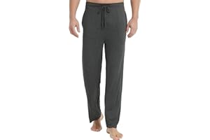 GYS Mens Pajama Pants - Viscose Made from Bamboo, Soft Sleep Pants Comfy Drawstring Lounge Bottom with Pockets Sweatpants