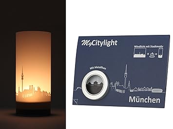 Amazon.de: Windlicht mit Stadtmotiv München, Verpackt in einer leicht