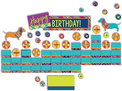 Amazon Com Eureka Multicolor Plaid Dog Themed Mini Birthday