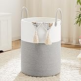 Artfeel Laundry Basket,Woven Cotton Rope Laundry Hamper,60L for Decorative Storage of Dirty Clothes,Toys and Blankets in Bathroom,Baby Room and Living Room