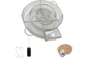 AkNebriax Cold Smoke Generator Stainless Steel,Smoke Generator Stainless Steel Round Cold,with Hooks and Brush, Outdoor BBQ G