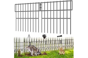 CHTSJQW 39.5ft(L) X 13in(H) Animal Barrier Fence, 28 Panels No Dig Fence for Dogs, 1.52IN Gap Anti Digging Dog Barrier, Rustproof Metal Garden Edging Border Defense for Outdoor, Yard, Lawn