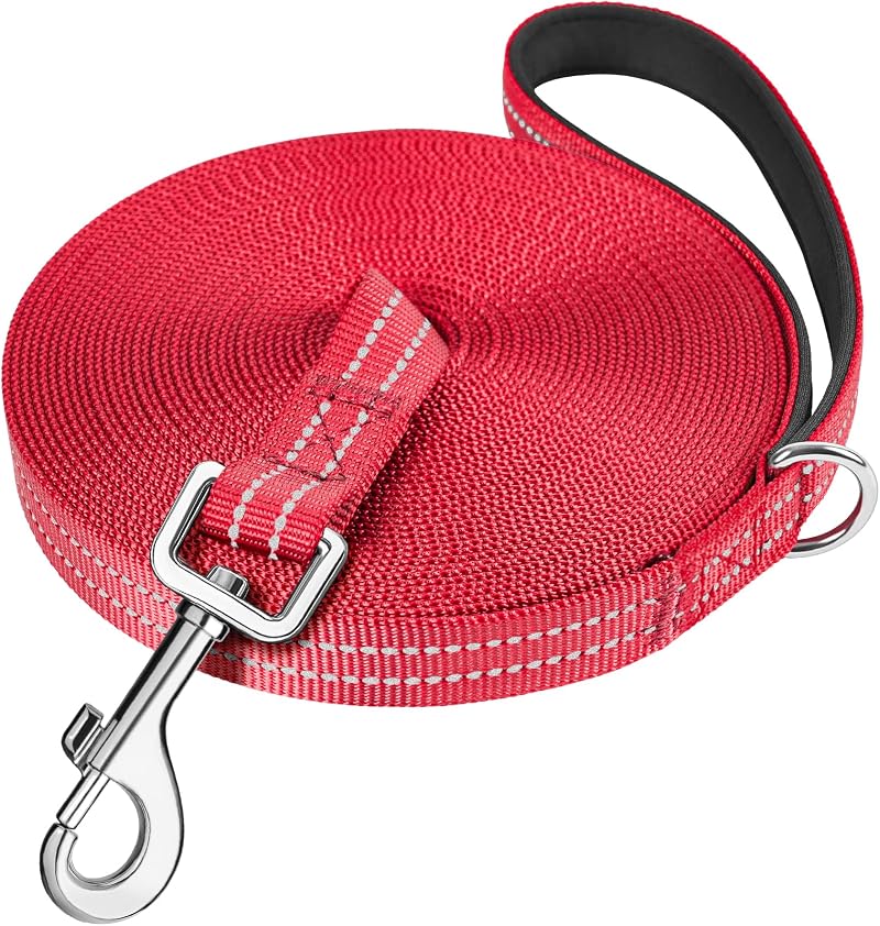 X XBEN Long Line Dog Lead 3m-30m Reflective Lightweight Training Recall Lead