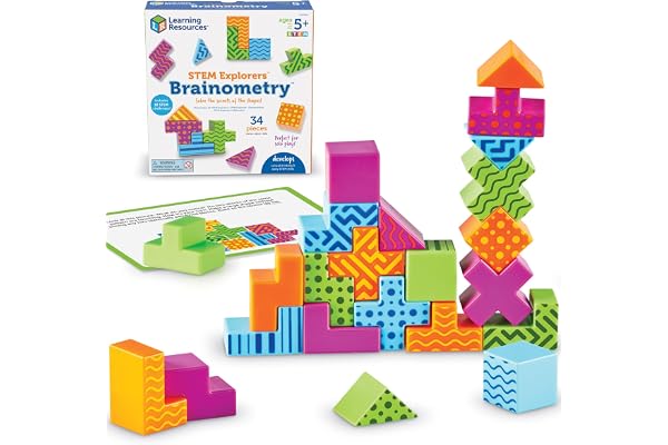 Learning Resources STEM Explorers Brainometry - 3D Puzzle, Brain Games, Brainteaser, Building Logic Toys, Gifts for Boys and