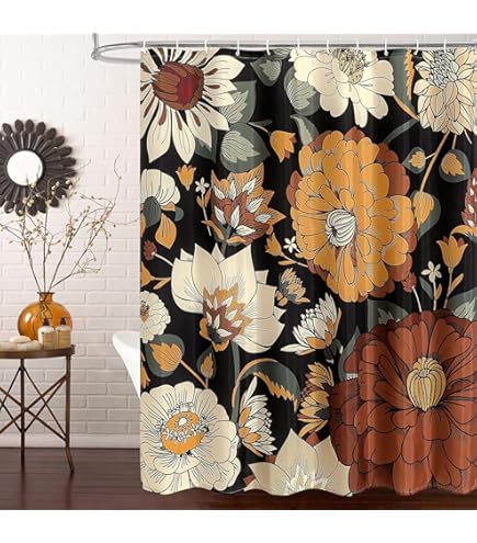 Cortina De Ducha Boheia Con Diseño De Pájaros Y Flores, Juego De