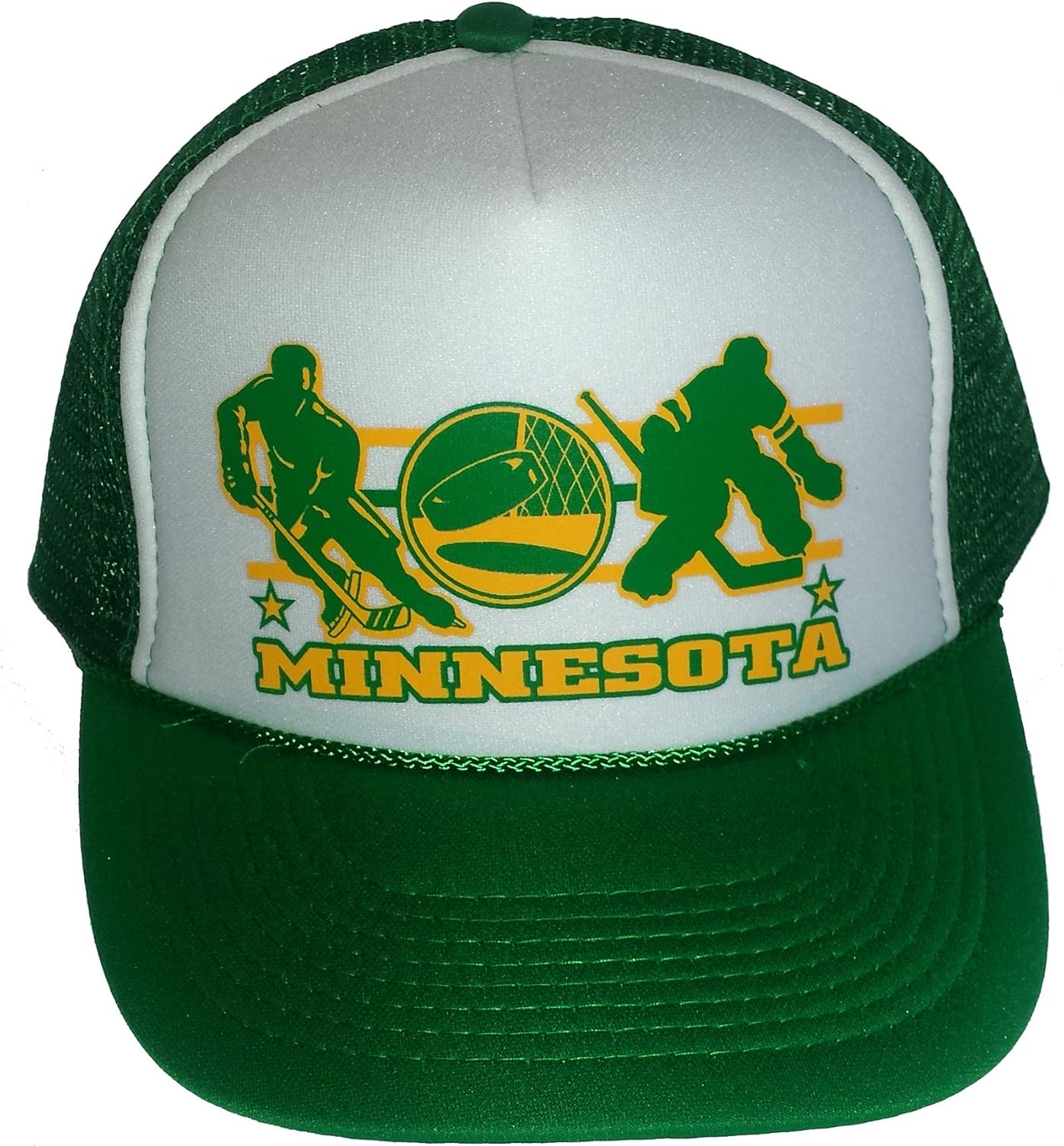 Minnesota Hockey Mesh Snapback Trucker Hat Cap Green at Amazon Men’s
