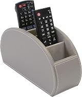 Osco Faux Leather 5-Compartment Remote Organiser Grey 12x22.5x7.8 cm view 2