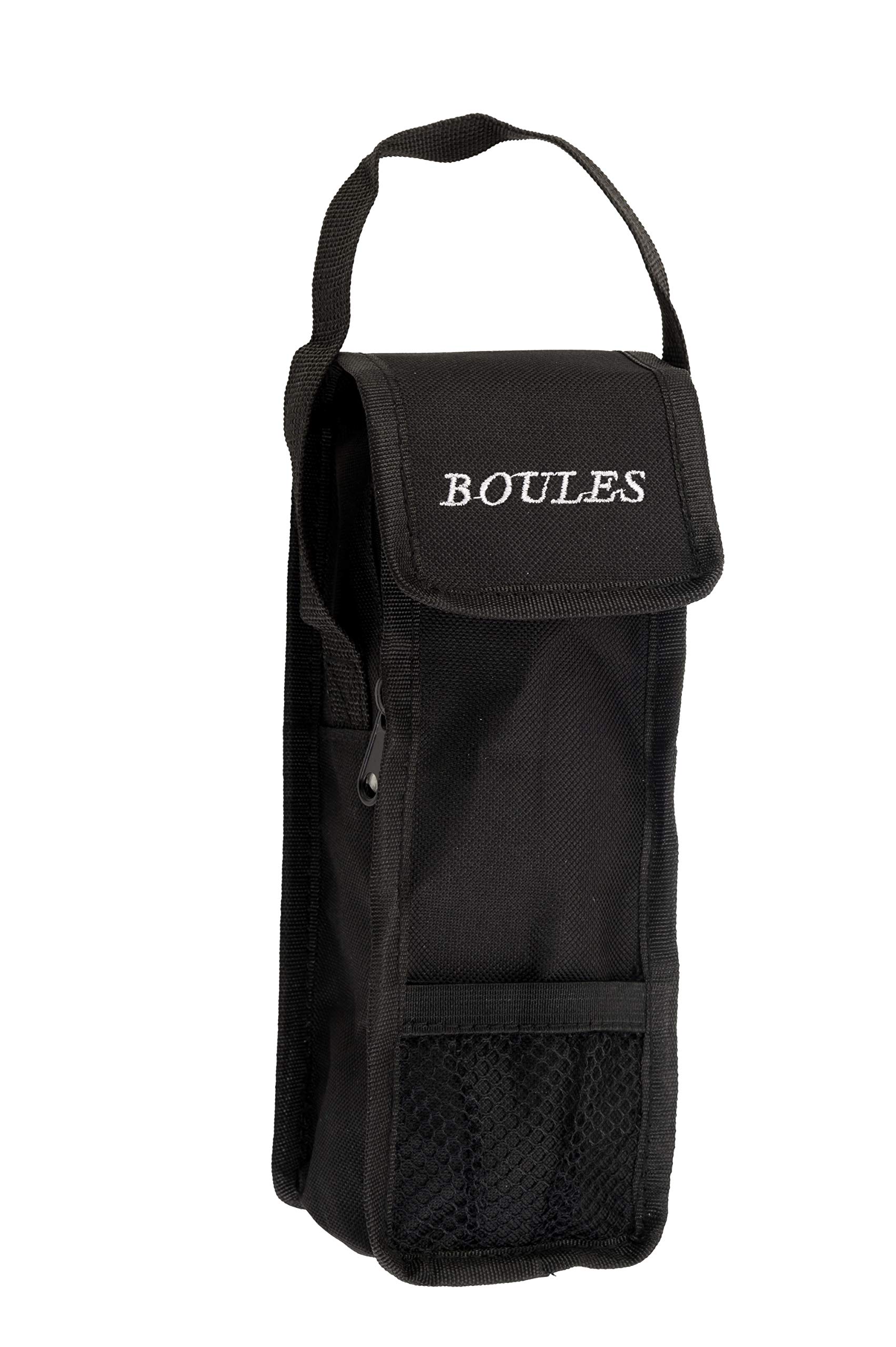 Engelhart - bag for 3 boules game - This boule bag with handle Opening at the top - Opens and closes with zipper and scratch - Size; 23 x 8.5 x 3.5 cm (Black)
