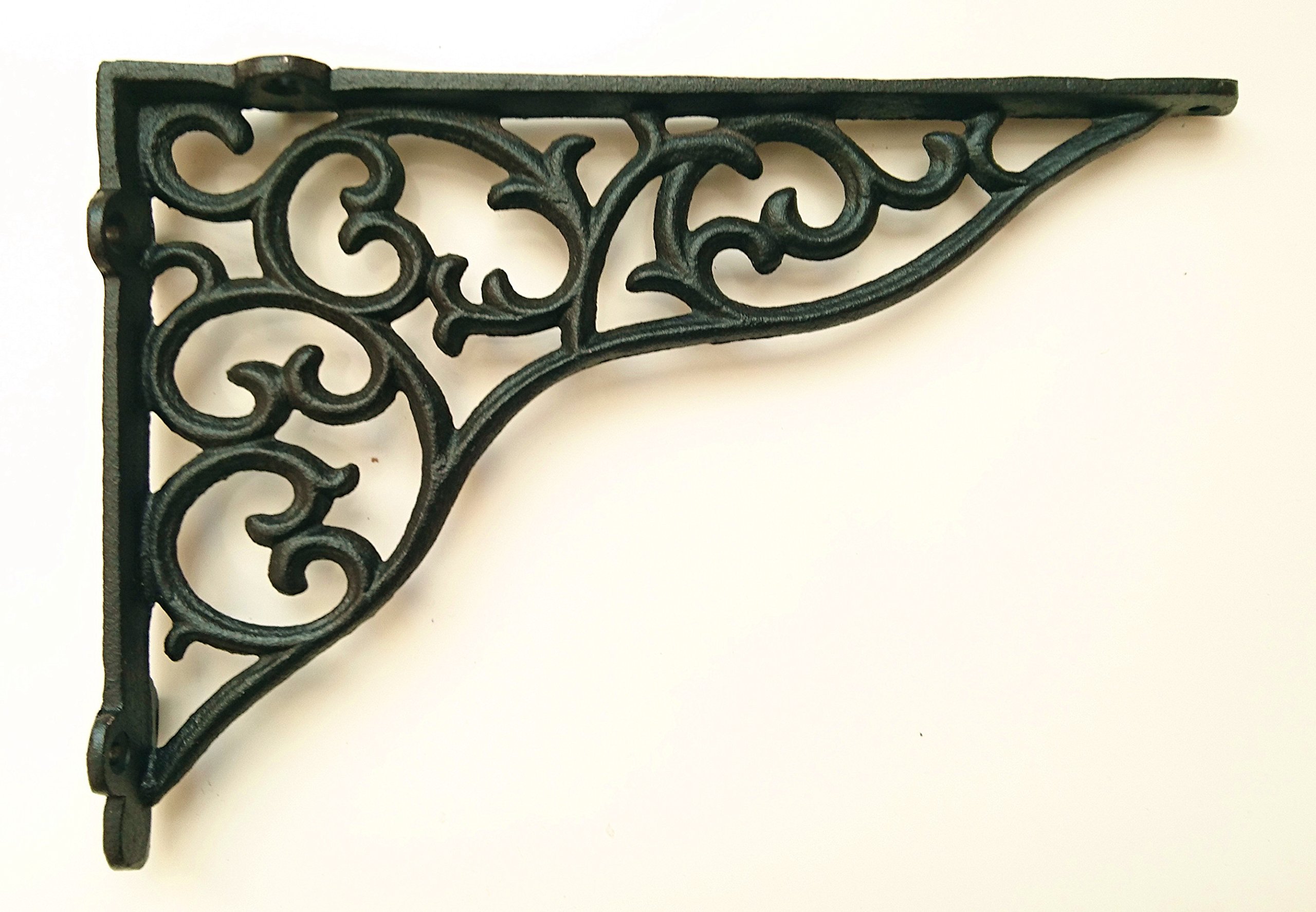 Spring life Cast Iron Ornate Shelf Bracket 27.5cm x 19cm in 3 colours (Black)