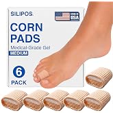 Silipos Gel Corn Pads for Relieving Pain Due to Corns, Blisters, Calluses and Pressure from Shoes, Item 1117, 6 per Package, Size Medium