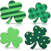 COCHIE Shamrock St Patricks Day Decorations, Wooden St. Patrick's Day Tiered Tray Decor Set of 4, Green Clover Saint Patrick Day Table Top Decoration for Home, Shelf, Door, Office Party (Pattern)