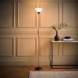 MiniSun Modern Copper and Black Uplighter Floor Lamp with White Shade 6W LED view 6