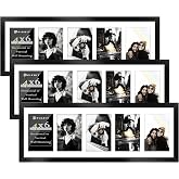 Picrit 8x24 Black Collage Picture Frame, Poster Frame for Wall, 3 Pack | Fits Five 4x6 Photos or One 8x24 Picture, Vertical or Horizontal Wall Display, Gallery Wall &amp; Home Decor
