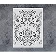 GSS Designs Damask Wall Stencil for Painting 16x21Inch Wall Stencil DIY Home Decor Stencils Paint Stencil for Walls Furniture Floors Fabric Crafts