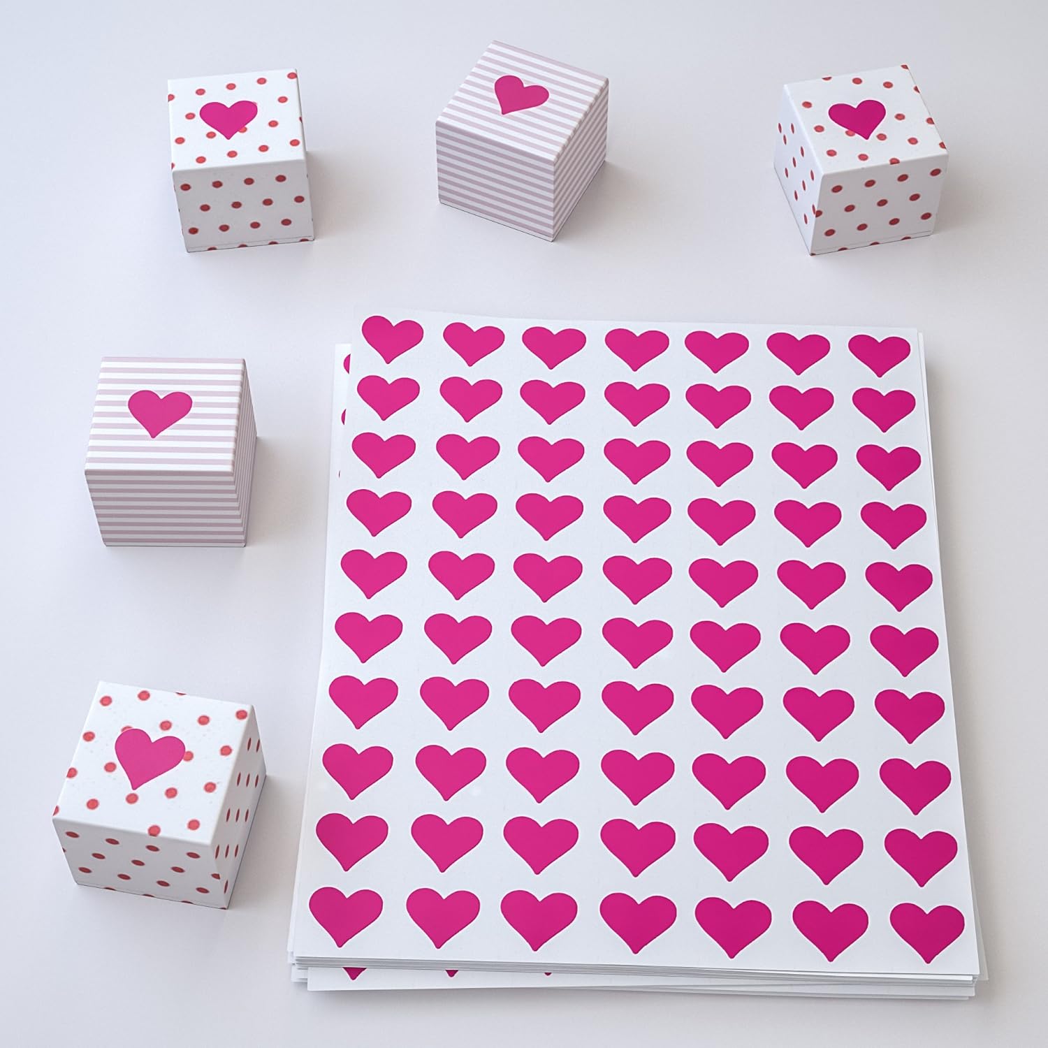 Royal Green 13MM (1.3cm) Pastel Pink Hearts Sticker Envelope Seals Love Decorative Crafting and Scrapbooking Labels 1050 Pack - Image 3