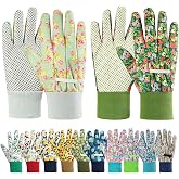 Ainiv Floral Gardening Gloves for Women/Ladies, Non-Slip Garden Work Gloves | Breathable Yard Work Glove Light Working Gloves