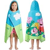 Get Trend Peppa Pig Bath Towels with Hood for Girls, Soft Absorbent Cotton Beach Towel, Swimming Pool Hooded Poncho, Shower Bath Travel Cozy for Girls Ages 2-6 (Multi Peppa)