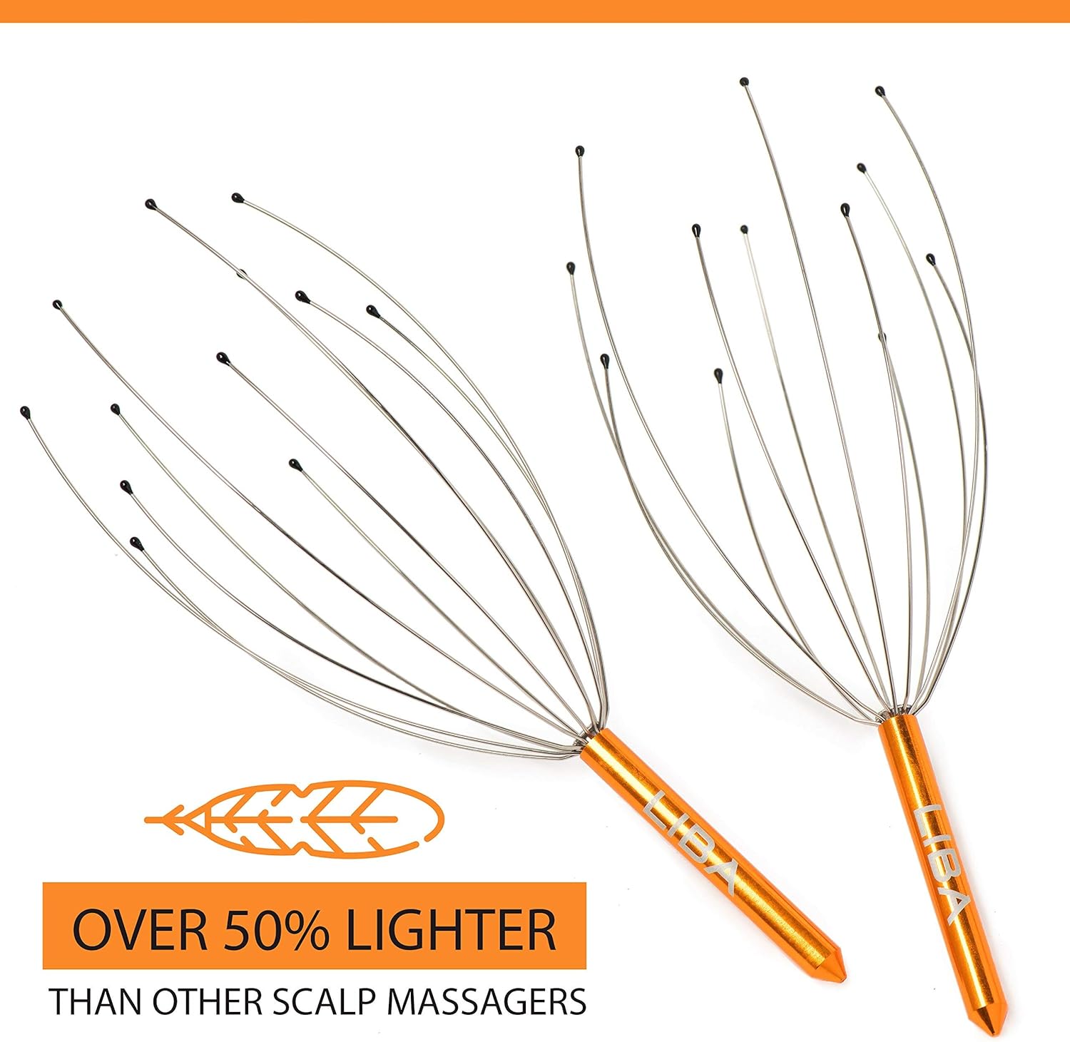 Scalp Massager Tool in Gold (2-Pack) Head Hair Scratcher Massage by LiBa. No Painful Scratches, Tangling, or Pulling Wires with Gentle Beads (Gold, 12 Wire): Health & Personal Care
