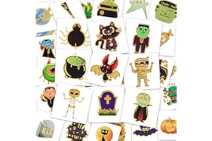 XUTENGY 144 PCS Halloween Party Favors Decorations Temporary Tattoos for Kids, Halloween Assorted Waterproof Fake Pumpkin Temp Tattoo Sticker for Boys Girls Goody Bag Stuffers Prizes